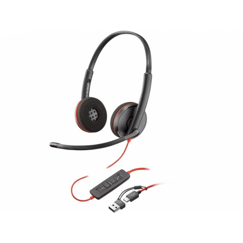 Słuchawki Blackwire 3220 Stereo USB-C Headset +USB-C/A Adapter 8X228A -9974482